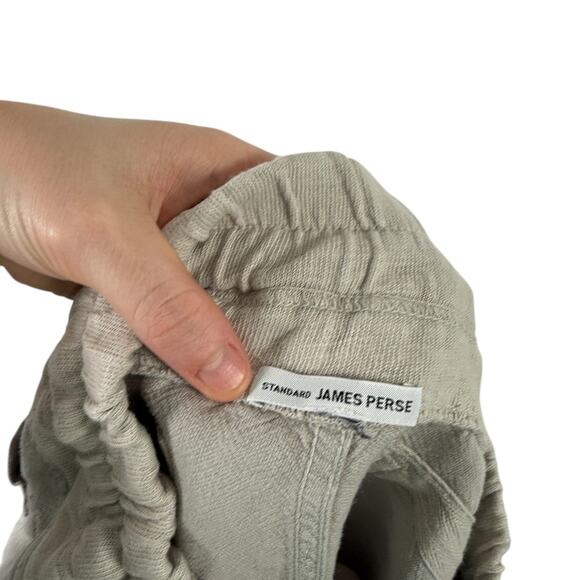 Standard James Perse Relaxed Canvas Linen Pant Silver Beige Womens 1 US Small - Picture 7 of 9